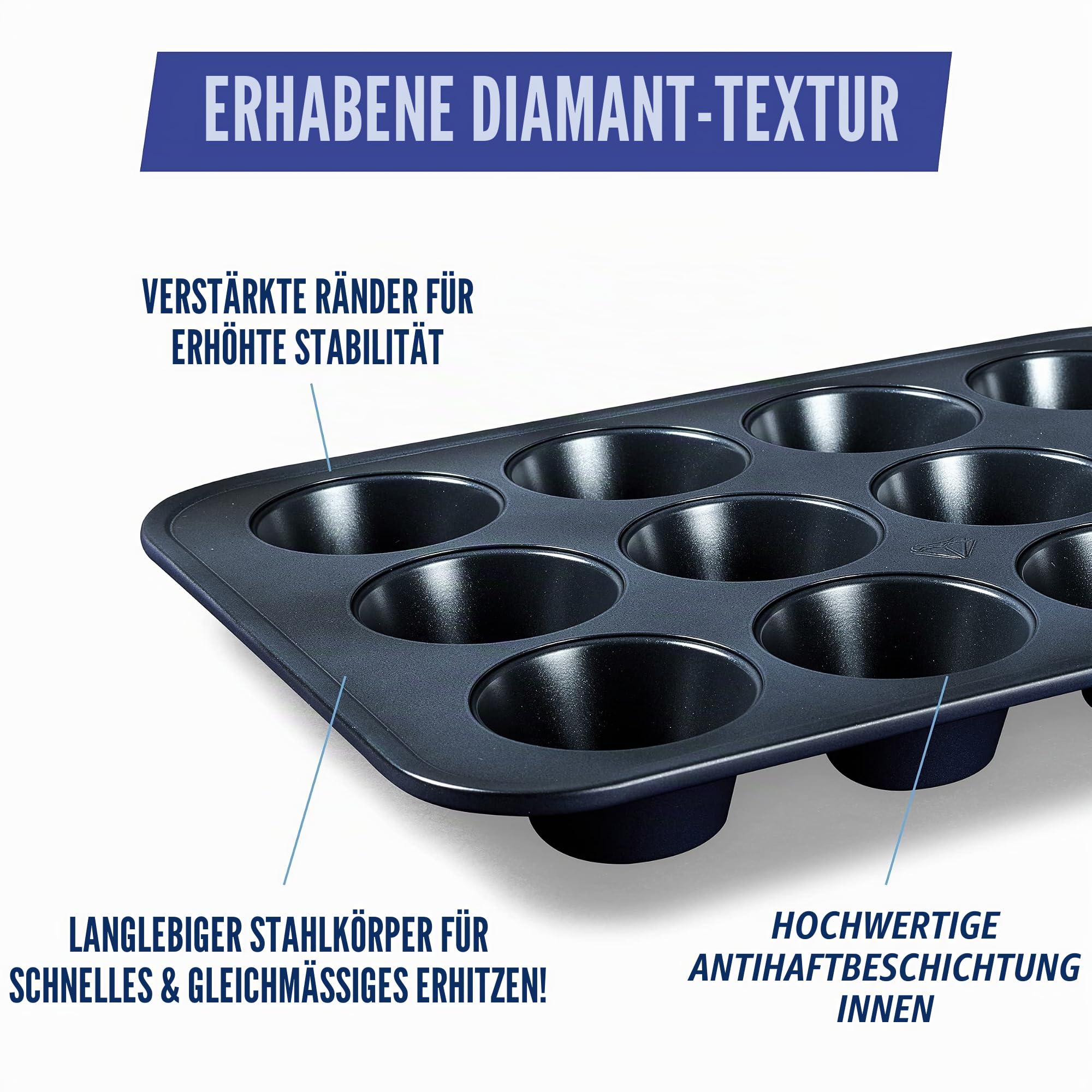 blue-diamond-bakeware-muffinform-12er-keramik-blau-antihaft image 3