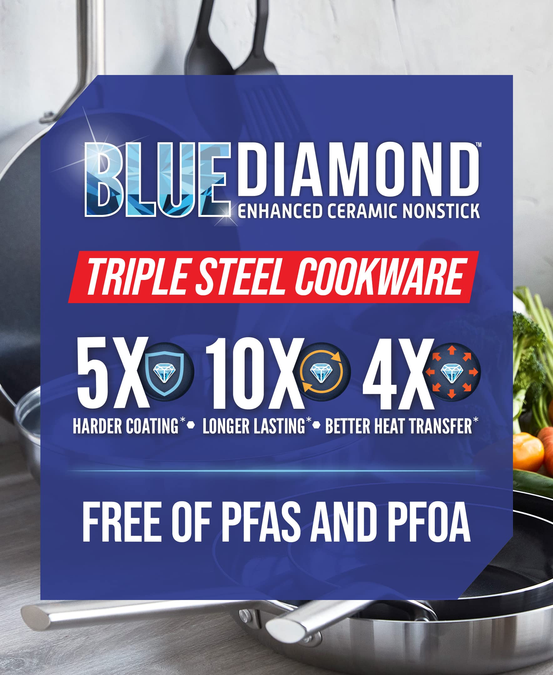blue-diamond-triple-steel-wok-28cm-mit-deckel-pfas-frei-silber image 4
