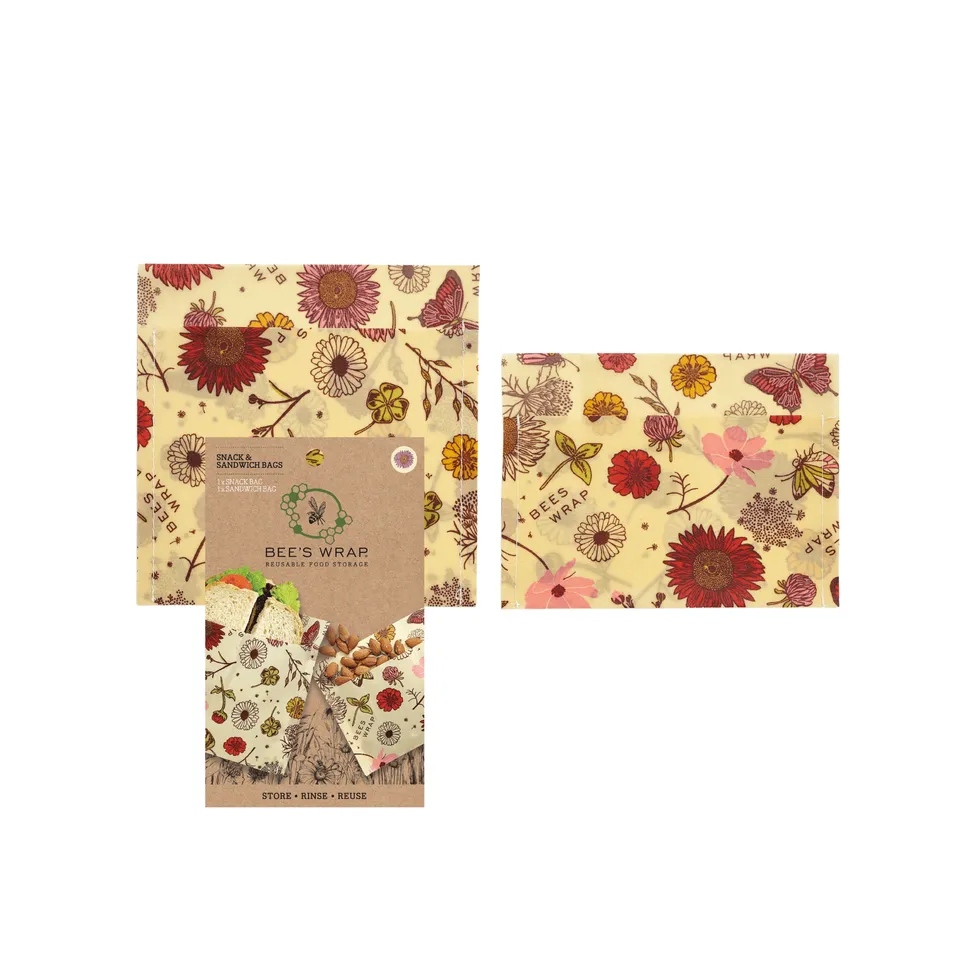bee-s-wrap-bags-vegan-snack-sandwich-bags-meadow-magic-2er image 1