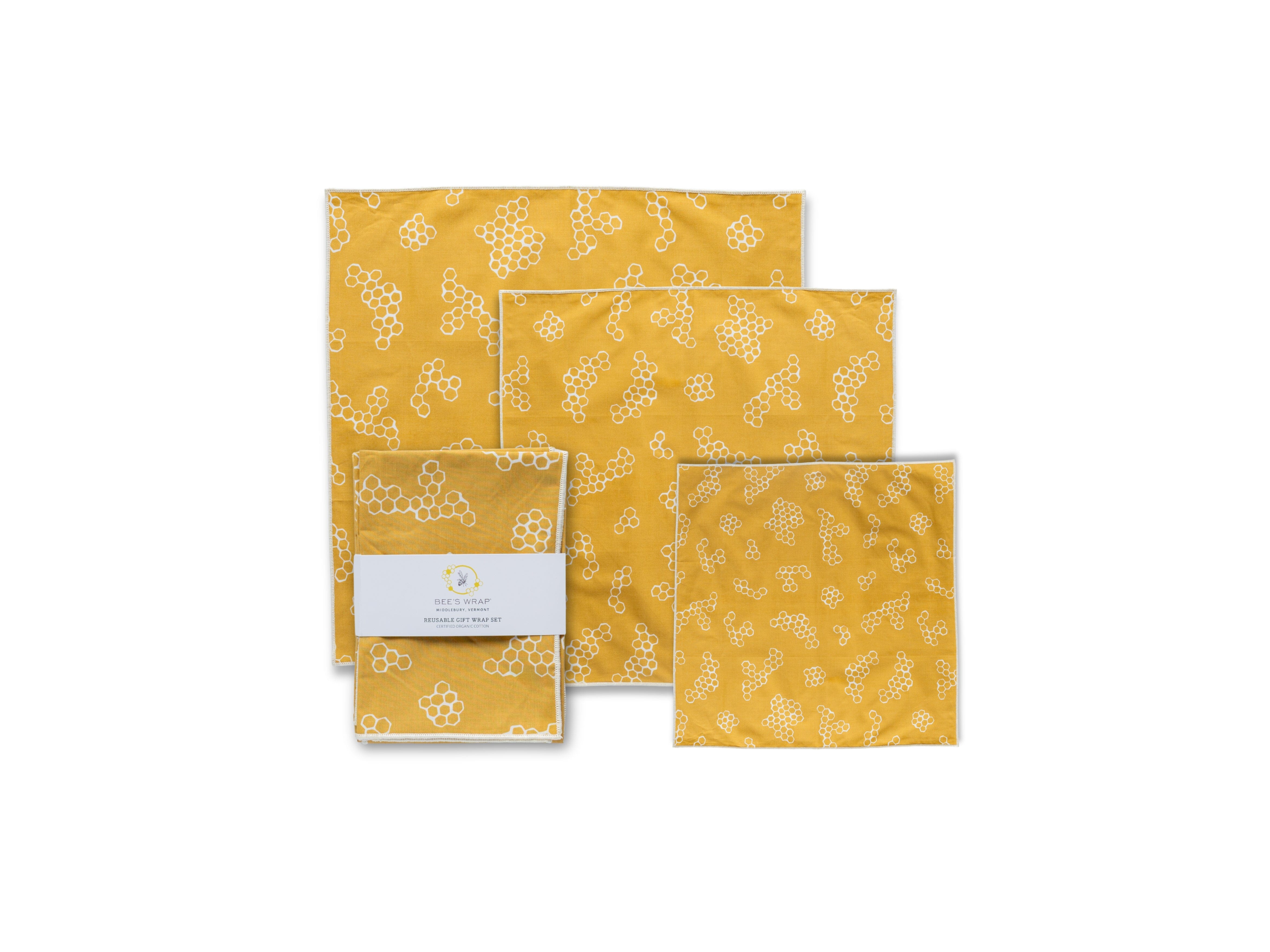 bee-s-wrap-gifts-geschenkpapier-wiederverwendbar-honeycomb-4er-pack image 3