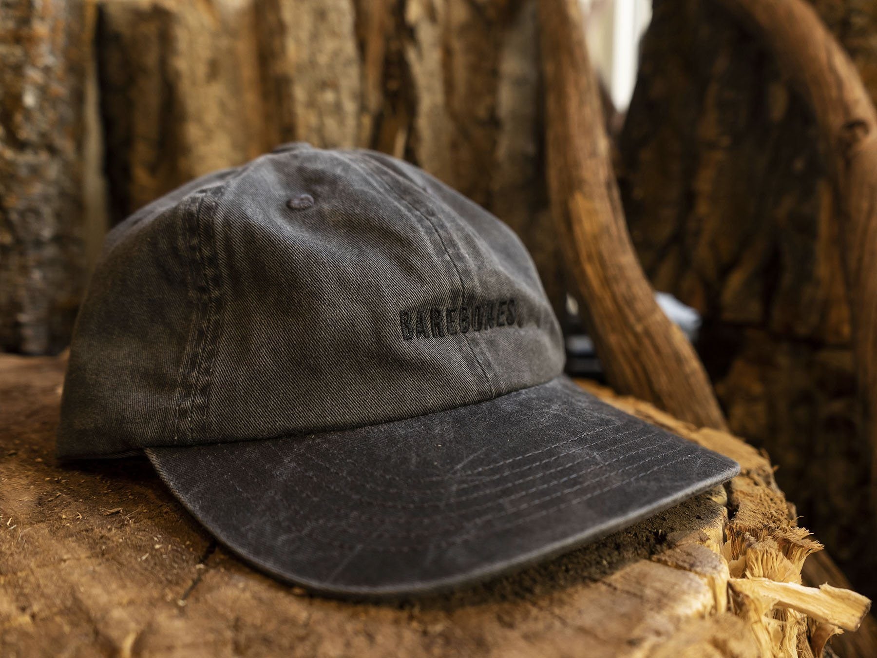 barebones-cook-dine-dad-hat-cap-schwarz-baumwolle-black-wash image 7