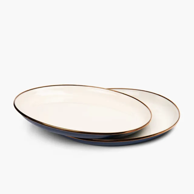 barebones-2-tone-deep-plate-teller-set-2-teilig-indigo-blue image 1