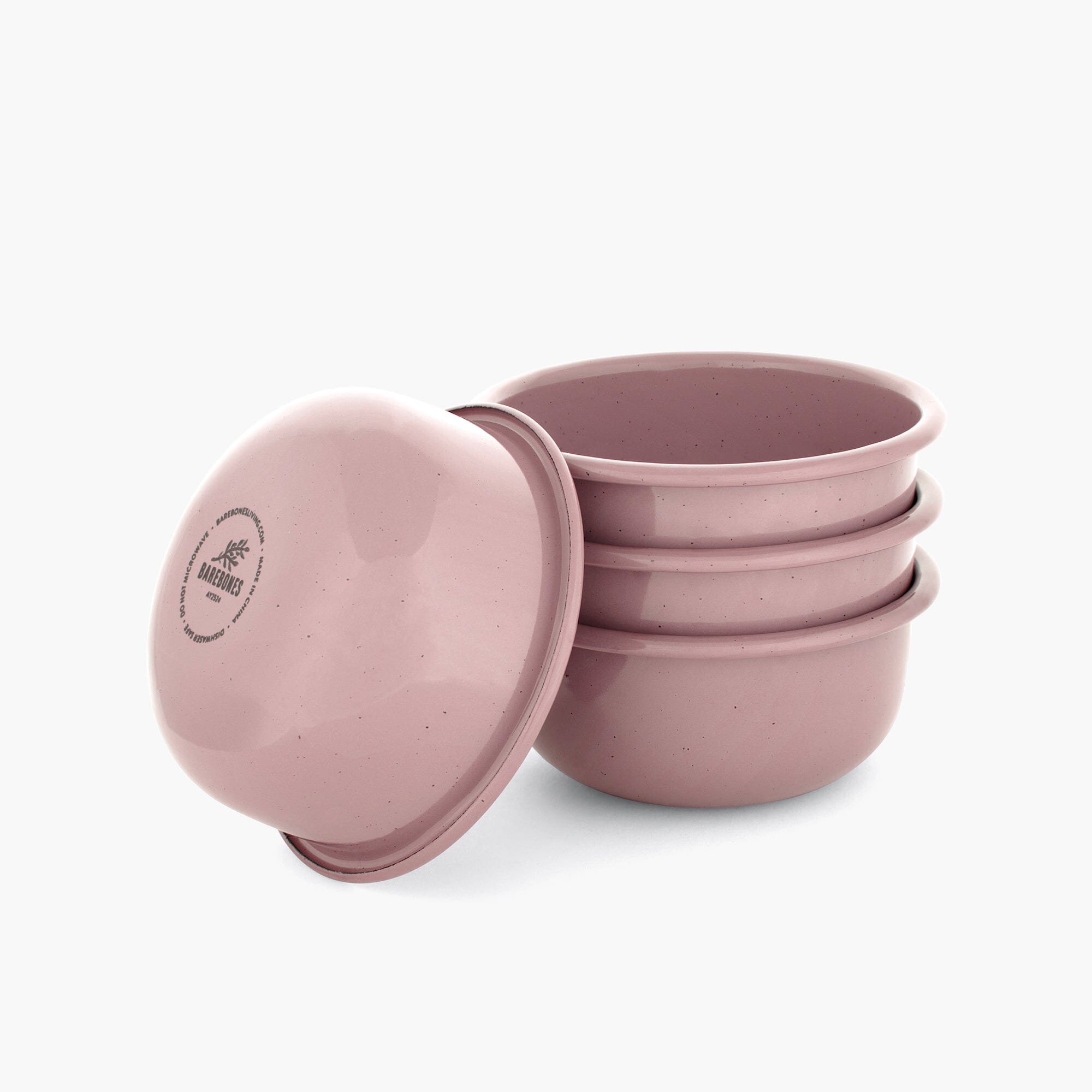 barebones-rolled-enamelware-side-bowl-set-dusty-rose image 2