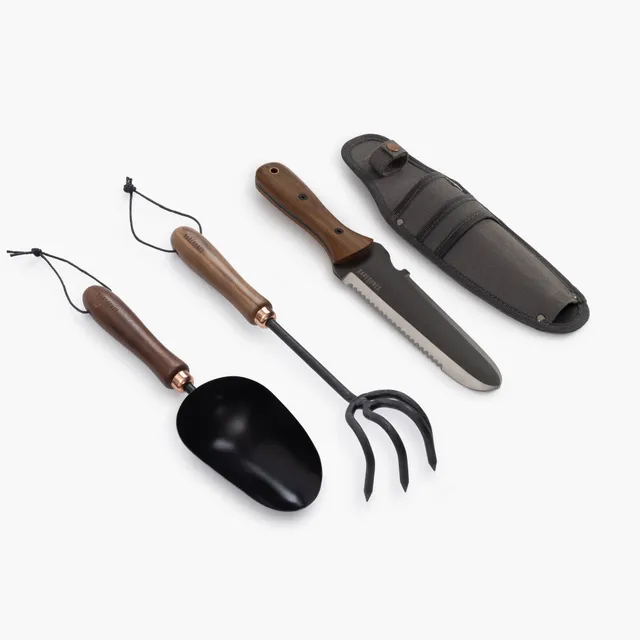 barebones-tools-gartenset-3-teilig-hori-hori-edelstahl-holz image 1
