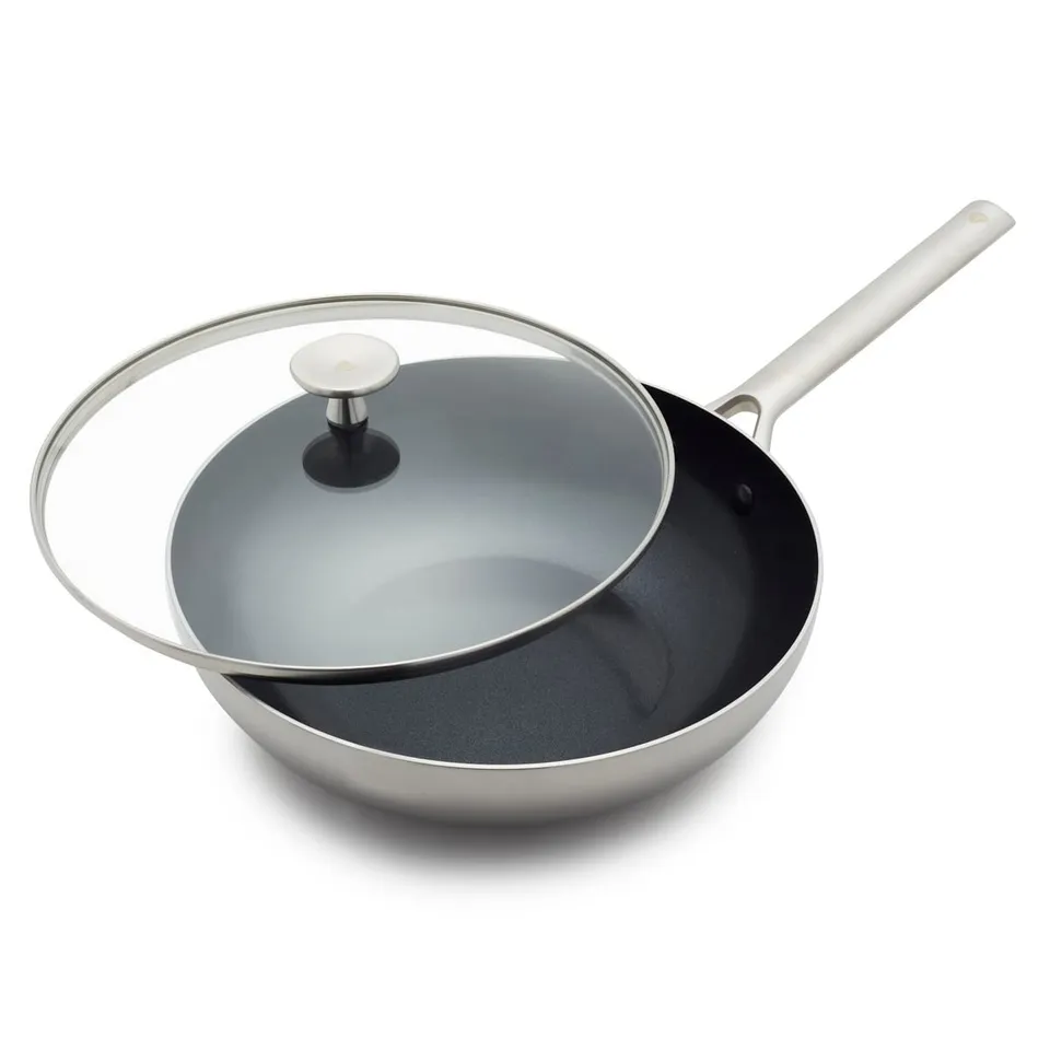 blue-diamond-triple-steel-wok-28cm-mit-deckel-pfas-frei-silber image 1