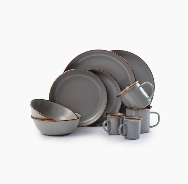 barebones-enamel-dining-collection-geschirr-slate-gray-16-tlg image 1