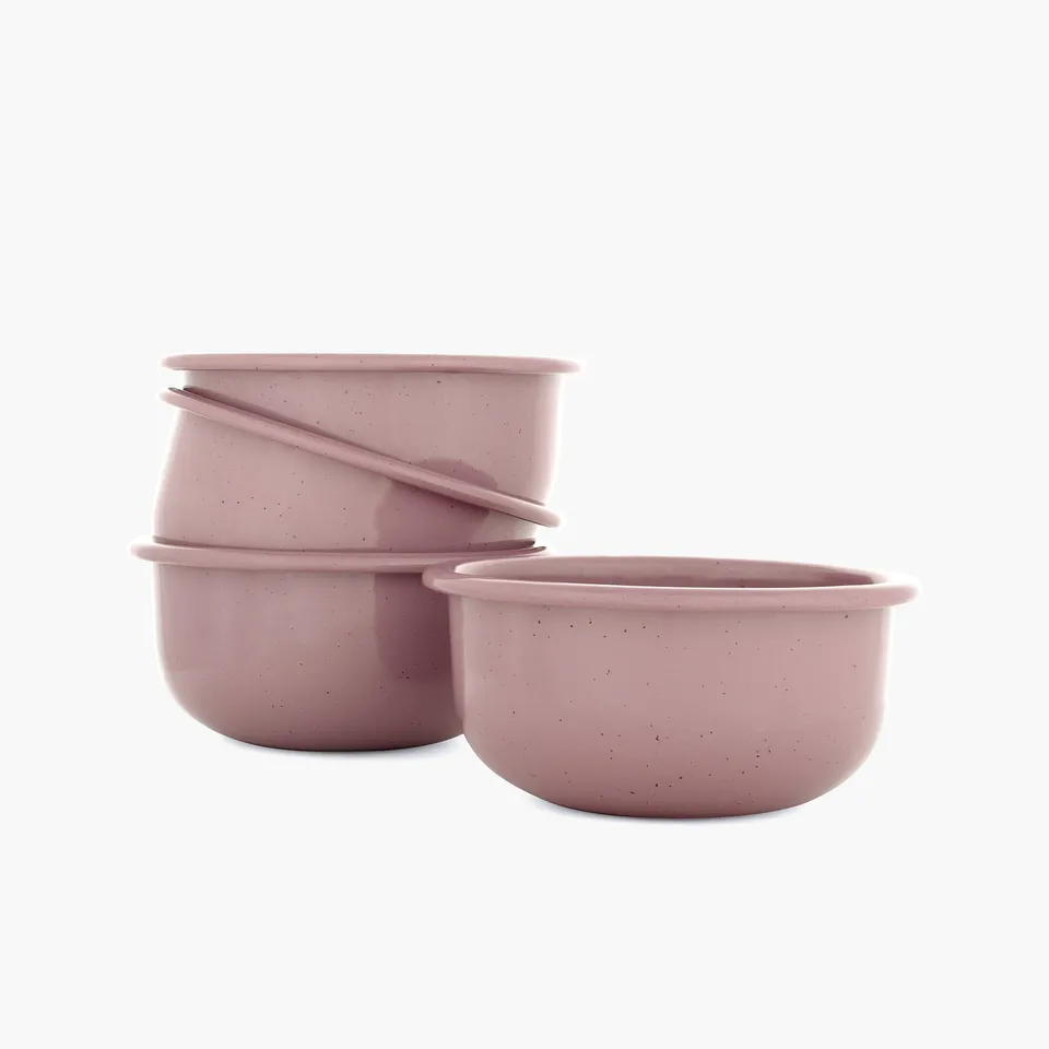 barebones-rolled-enamelware-side-bowl-set-dusty-rose image 1