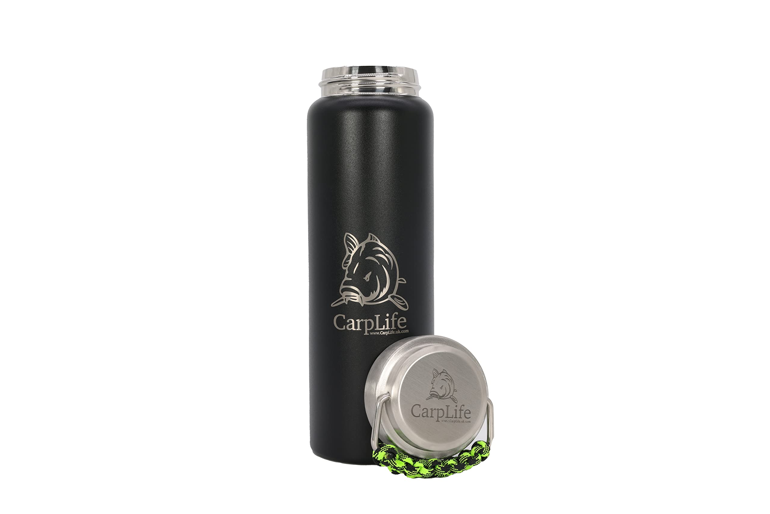 carplife-thermoflasche-600ml-edelstahl-neon-schwarz-isolier image 3